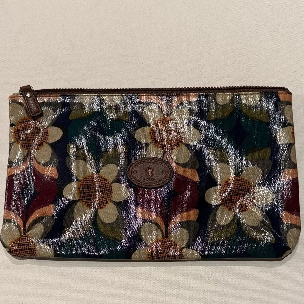 Fossil Multicolor Floral Cosmetic Bag